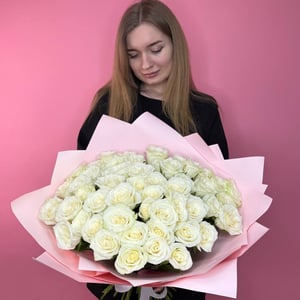 Букет из 51 белой розы