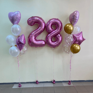 Набор шаров с гелием 548 -с цифрами 2
