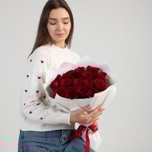 Букет из 15 красных роз премиум