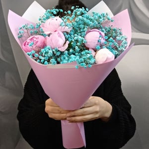 Букет из Пионов и Гипсофилы