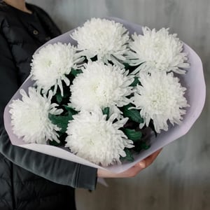Букет «Пломбир» из хризантем